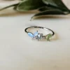 Butterfly and Garden Jewels Ring - Platinum color